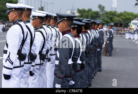 Members of Philippine Military Academy performing silent drill during the celebration of countries independence day Stock Photo