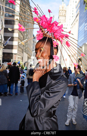 A participant in the Easter Bonnet Parade in New York City, Easter, 2012. Stock Photo