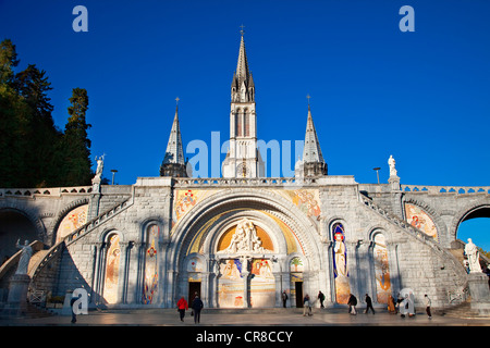 France, Hautes Pyrenees, Lourdes, Our Lady of Lourdes Basilica Stock Photo