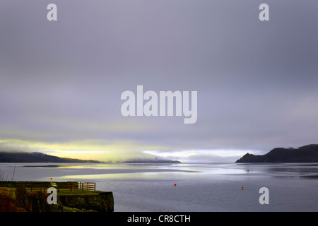 Morning looking South West across Loch Fyne from Creggans Inn, By Strachur, Argyll Stock Photo