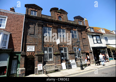 The Old Grammar School in Rye High Street now a record shop Stock Photo
