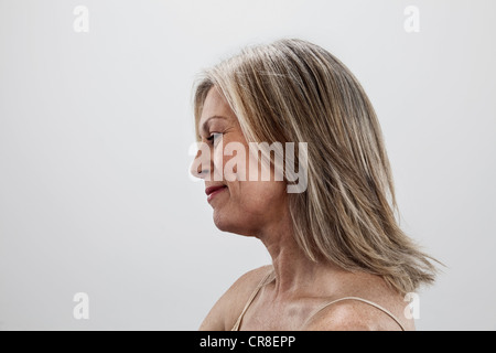 Mature woman, side view Stock Photo