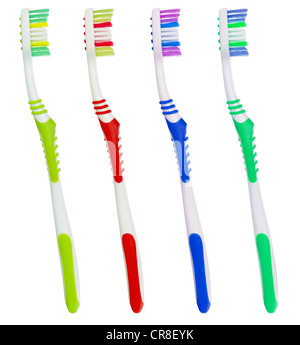 Tooth brush set isolated on white background Stock Photo - Alamy