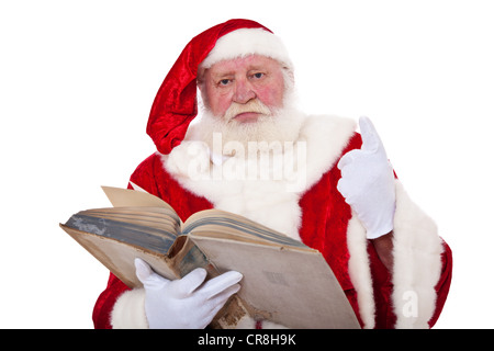 Santa Claus in authentic look with surprised expression. All on white ...