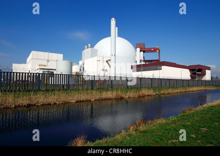 Brokdorf Nuclear Power Plant, Brokdorf, Wilstermarsch, Steinburg, Elbmarschen marshland, Schleswig-Holstein, Germany, Europe Stock Photo