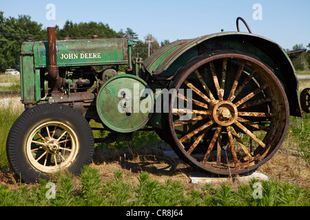 Antique John Deere Farm Tractor Stock Photo