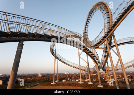 Tiger & Turtle - Magic Mountain sculpture, landmark, walkable sculpture in the Angerpark, roller coaster-shaped, Duisburg Stock Photo
