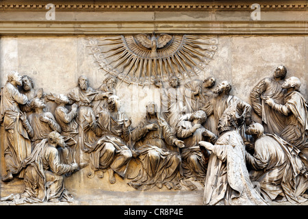 Relief 'Outpouring of the Holy Spirit', Old University, Wuerzburg, Lower Franconia, Bavaria, Germany, Europe Stock Photo