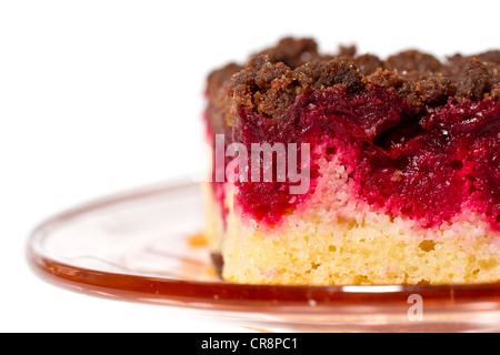 Fresh and tasty cherry cake isolated on white background Stock Photo