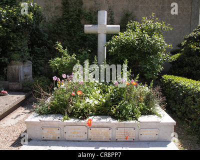 Tomb of French Impressionist Claude Monet at The Church of Giverny, Giverny, France, May 12, 2012, © Katharine Andriotis Stock Photo