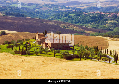 Country house, Asciano, Tuscany, Italy, Europe, PublicGround Stock Photo