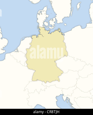 Political map of Germany with the several states. Stock Photo