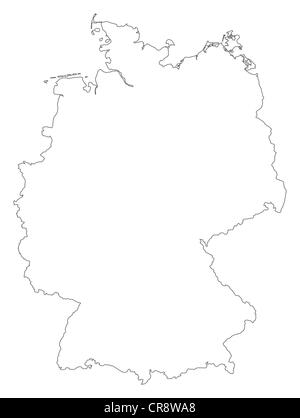 Political map of Germany with the several states. Stock Photo