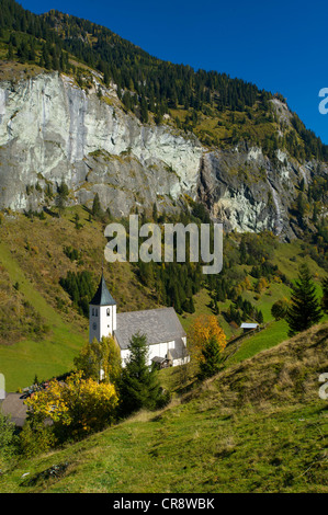 View of church, Huettschlag in Grossarltal Valley in Pongau region, Salzburger Land, Austria, Europe Stock Photo