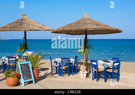 Taverna in Kato Zakros, east coast, Crete, Greece, Europe Stock Photo