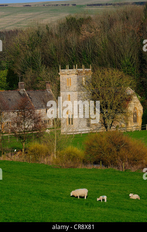 A view of the hamlet of Nether Cerne Dorset UK Stock Photo