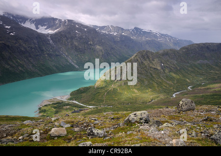 View over Lake Gjende from Besseggengrat ridge, Jotunheimen National Park, Norway, Scandinavia, Europe Stock Photo