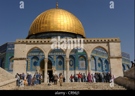 Stairs to the Dome of the Rock on the Temple Mount, Muslim Quarter, Old City, Jerusalem, Israel, Middle East Stock Photo