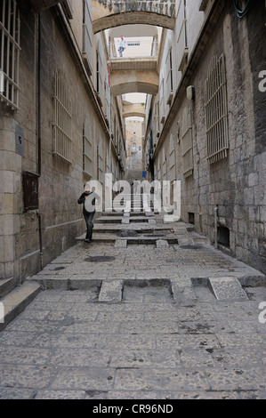 Alley in the Arab Quarter in the old town, Jerusalem, Israel, Middle East Stock Photo