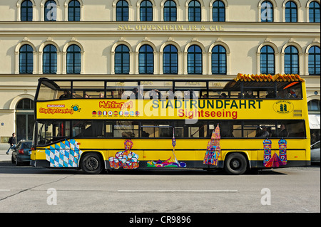 Sightseeing tour, tourist bus, Munich, Bavaria, Germany, Europe