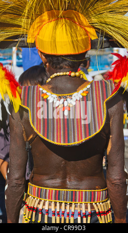 Performer wearing costume at Dinagyang Festival, City of Iloilo, Philippines Stock Photo