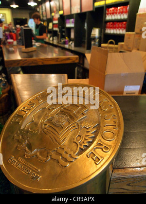 First Starbucks Store, Seattle Stock Photo