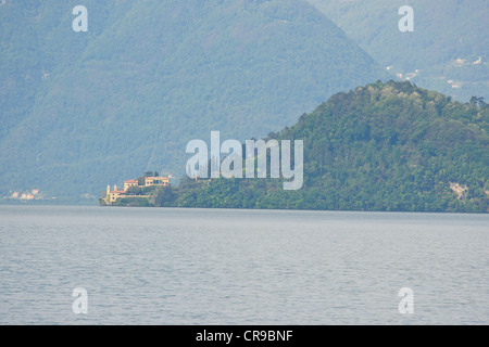 The villa was built in 1787 on the site of a Franciscan monastery for the Cardinal Angelo Maria Durini,Lake Como,Italian Lakes Stock Photo