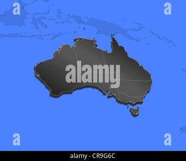 Political map of Australia with the several states. Stock Photo