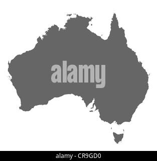 Political map of Australia with the several states. Stock Photo