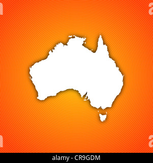 Political map of Australia with the several states. Stock Photo