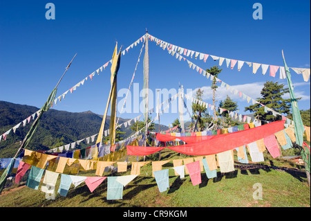 prayer flags Thimphu (capital city), Bhutan, Asia Stock Photo