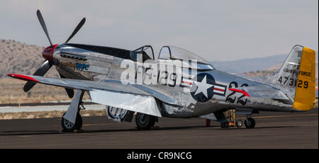 A  P-51 Mustang at the 2011 National Championship Air Races in Reno Nevada Stock Photo