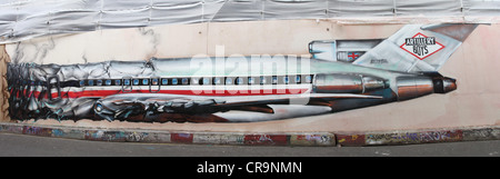 Panoramic photograph of a graffiti tribute in Brighton to Beastie Boy Adam Yauch, known as MCA who died aged 47 on May 4 2012.