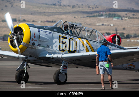T-6 Texan taxiing at the 2011 National Championship Air Races in Reno