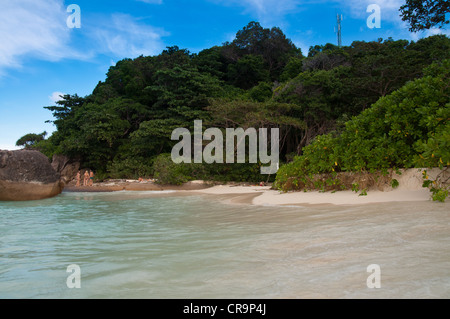 High tide on Ko Miang beach, Similan islands Stock Photo