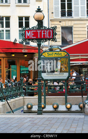 Paris Metro, Saint Michel stop. Stock Photo