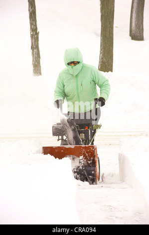 Battle against the snowy winter Stock Photo