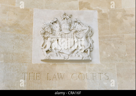 The stone carved coat of arms at Bristol Crown Court, Small St, Bristol Stock Photo