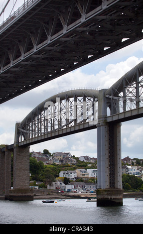 River Tamar Bridges - Royal Albert Rail Bridge and Tamar Road Bridge ...