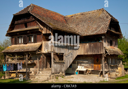 300-year-old wooden house in the Cigoc village, Park Pirode, Croatia, Europe Stock Photo