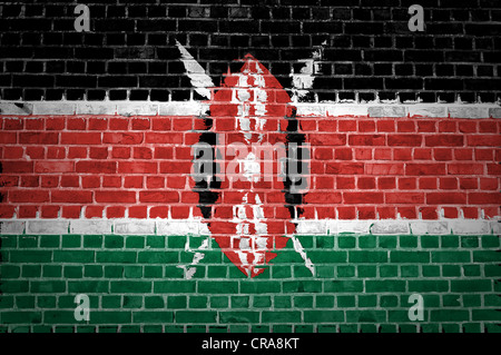 An image of the Kenya flag painted on a brick wall in an urban location Stock Photo