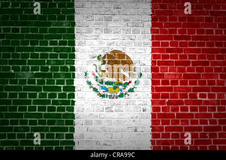 flag of Mexico City painted on brick wall Stock Photo - Alamy