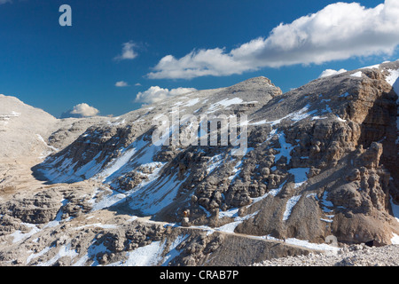 View from Sass Pordoi Mountain, 2925 m, towards Neuner Mountain, Sella Group, Dolomites, Italy, Europe Stock Photo