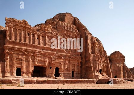 Palace Tomb, with pilasters, engaged columns, Petra, the capital city of the Nabataeans, rock city, UNESCO World Hertage Site Stock Photo