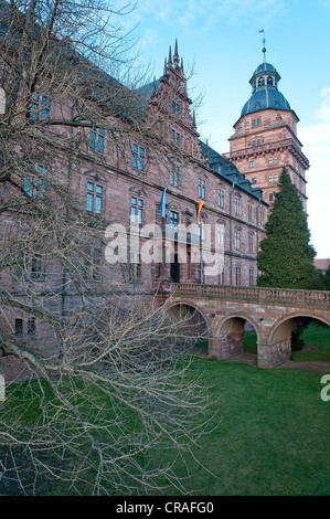 Schloss Johannisburg Castle, on the Main river, Aschaffenburg, Bavaria, Germany, Europe Stock Photo