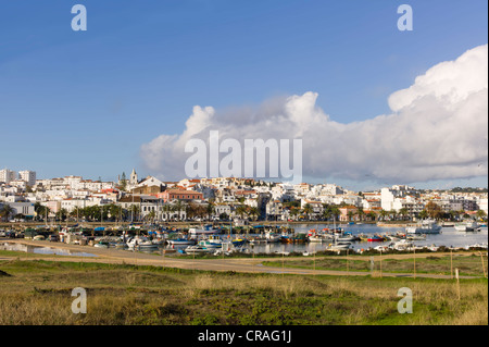 Marina with fishing boats, Lagos, Faron, Algarve, Portugal, Europe Stock Photo
