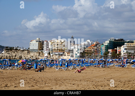 Playa de Levante beach, Benidorm, Costa Blanca, Spain, Europe Stock Photo