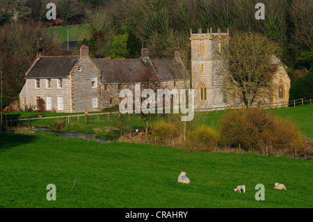 The  hamlet of Nether Cerne Dorset UK Stock Photo