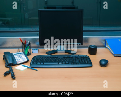 Desk work place. Stock Photo