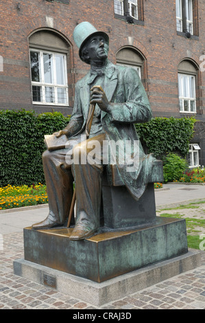 Hans Christian Andersen statue, Copenhagen, Denmark, Scandinavia, Europe, PublicGround Stock Photo